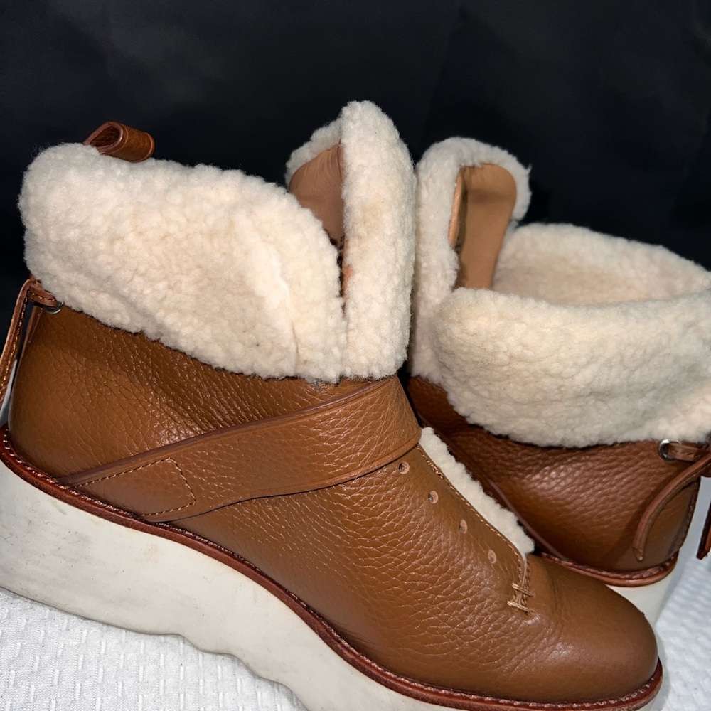 Coach Brown Shearling Winter Boots